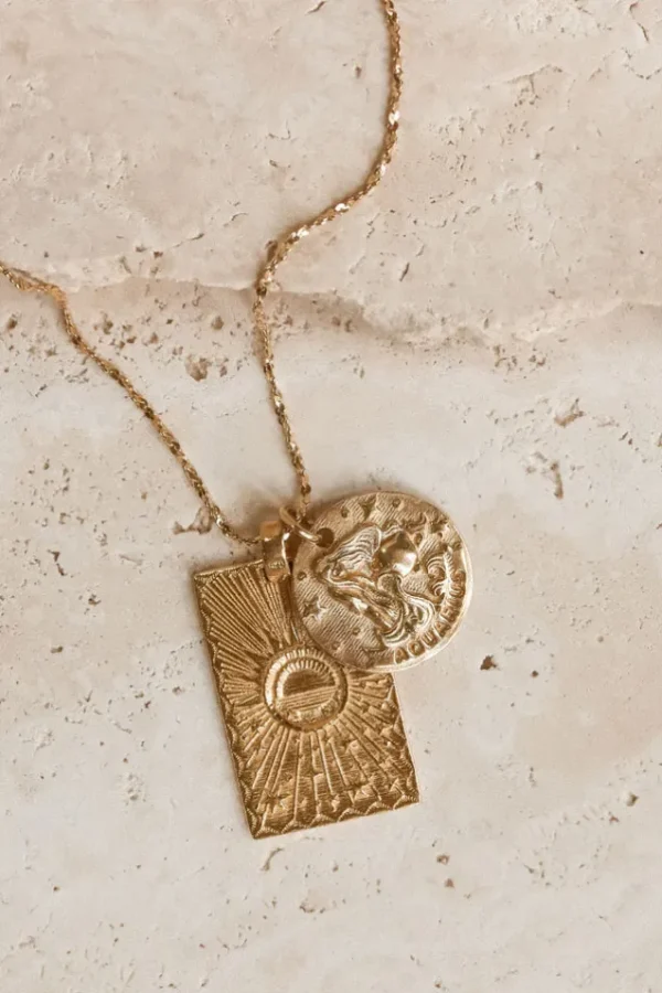 Gold Aquarius Stargazer Zodiac Necklace Online