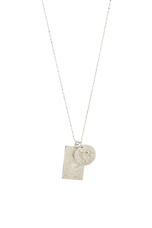 Silver Aquarius Stargazer Zodiac Necklace Sale