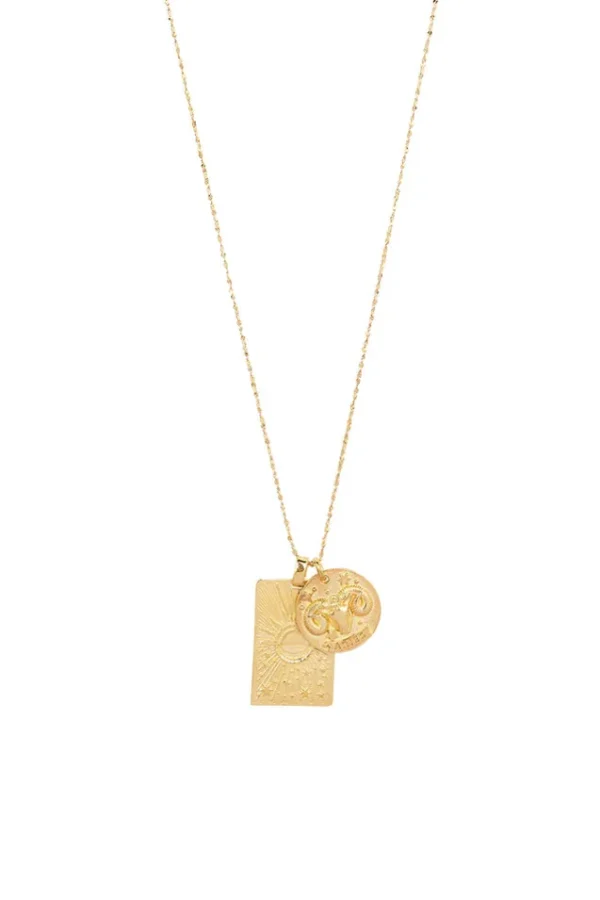 Gold Aries Stargazer Zodiac Necklace Sale