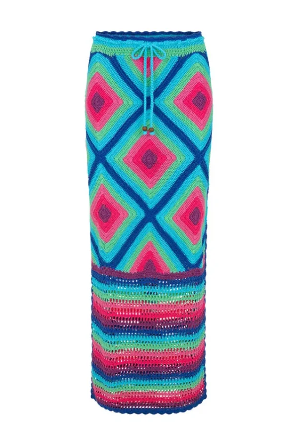 Multi Audrey Crochet Midi Skirt Online
