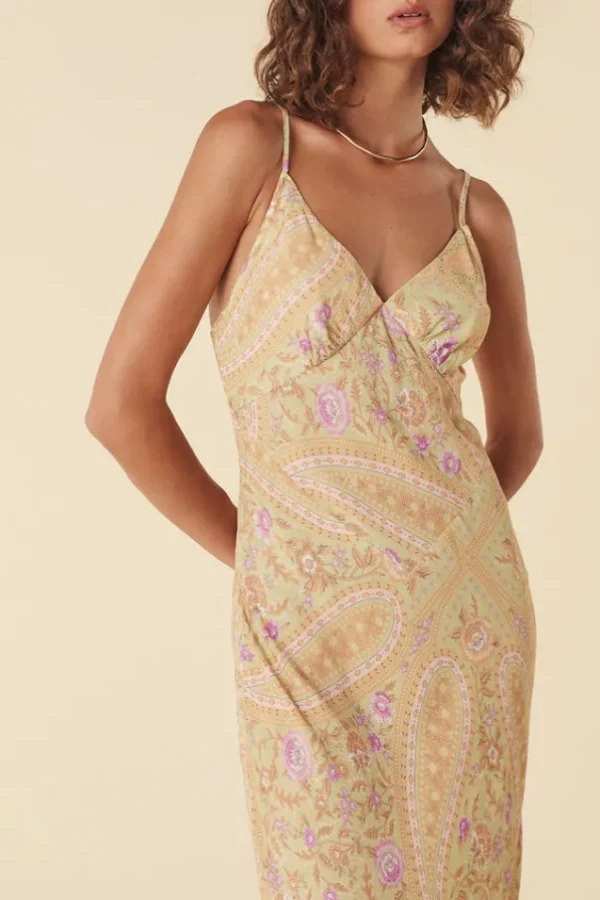 Dusty Olive Belladonna Bias Strappy Midi Dress Shop