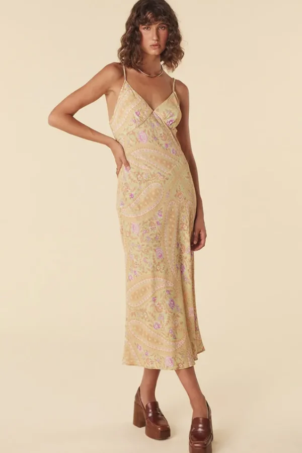 Dusty Olive Belladonna Bias Strappy Midi Dress Shop