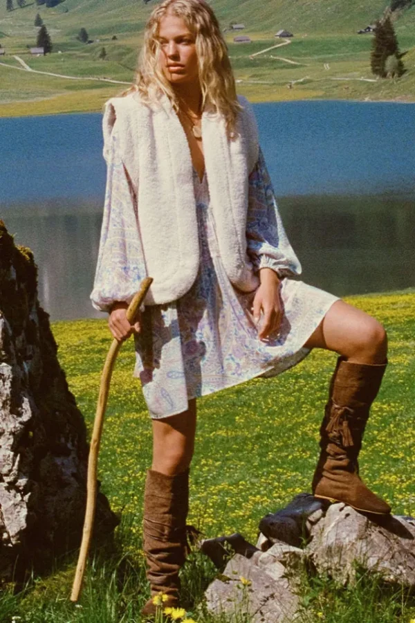Tan Belladonna Reversible Shearling Vest Outlet