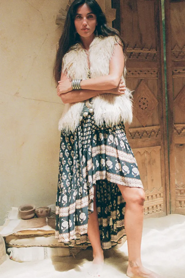 bohemian_royale_castaway__0.webp Charcoal Bohemian Royale Castaway Skirt New