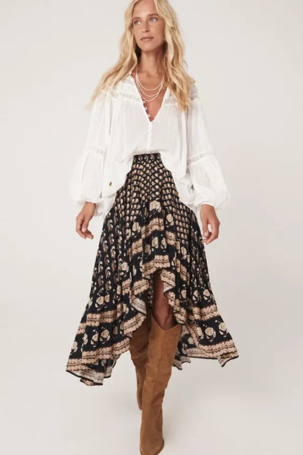 Charcoal Bohemian Royale Castaway Skirt Hot