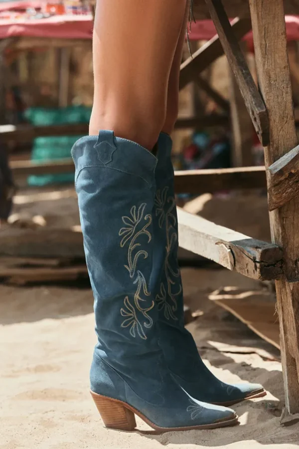Denim Cabana Knee High Boot Shop