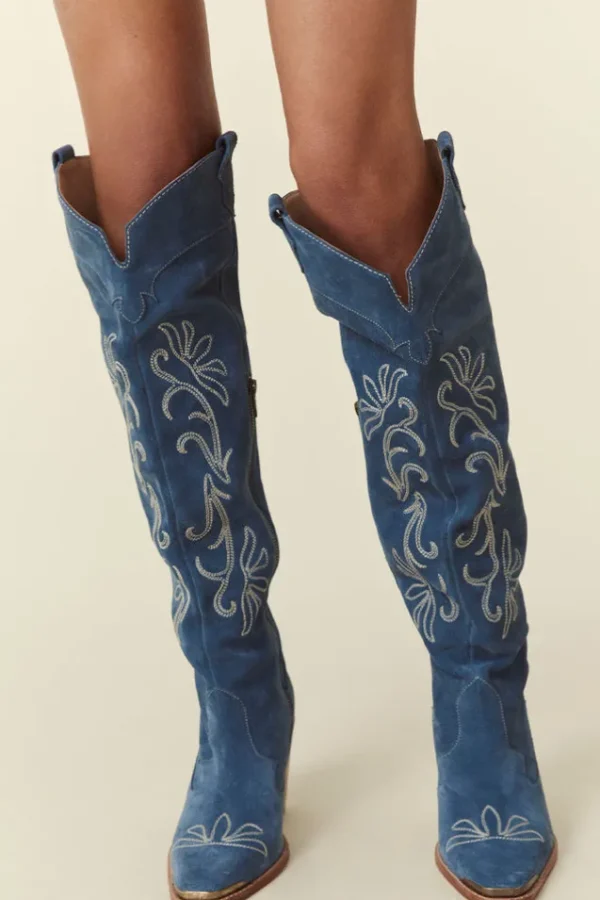 Denim Cabana Knee High Boot Shop