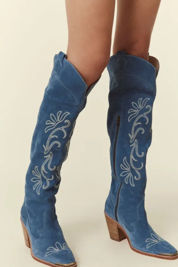 Denim Cabana Knee High Boot Fashion