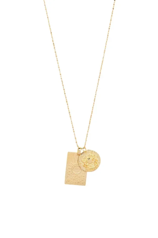 Gold Cancer Stargazer Zodiac Necklace Sale