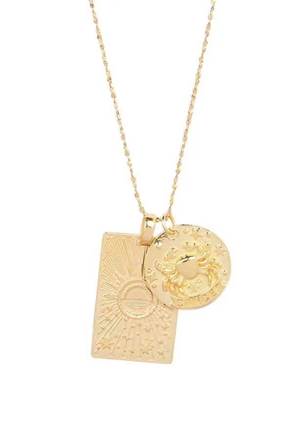 Gold Cancer Stargazer Zodiac Necklace Sale