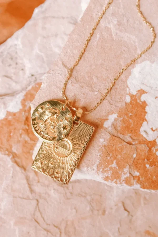 Gold Capricorn Stargazer Zodiac Necklace Discount