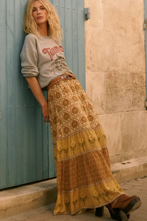 Champagne Chateau Maxi Skirt Cheap
