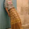 Champagne Chateau Maxi Skirt Outlet