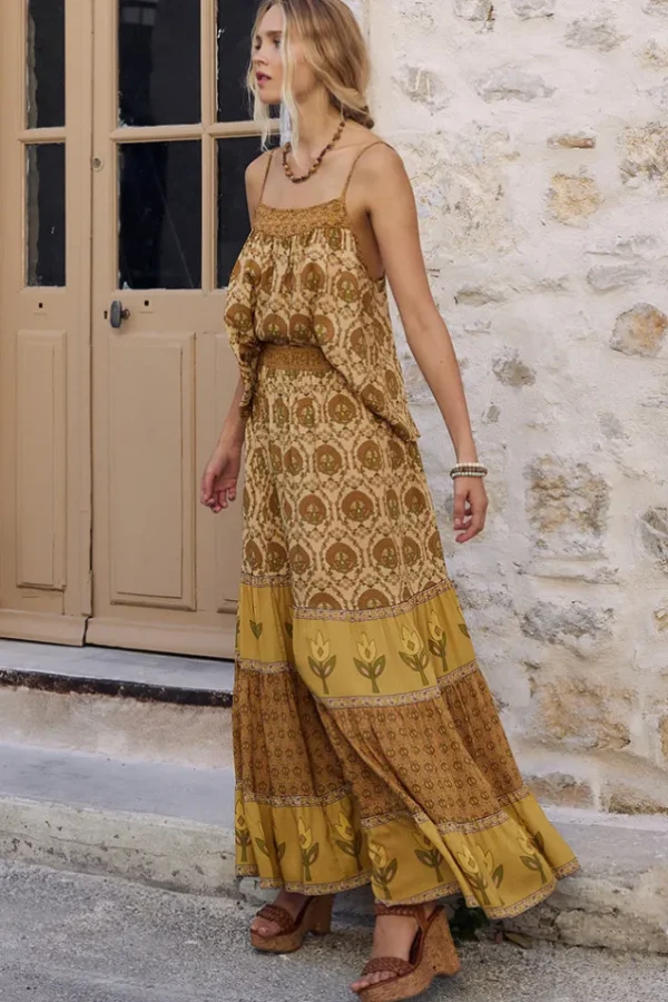 Champagne Chateau Maxi Skirt Outlet