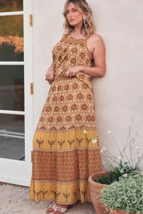 Champagne Chateau Maxi Skirt Cheap