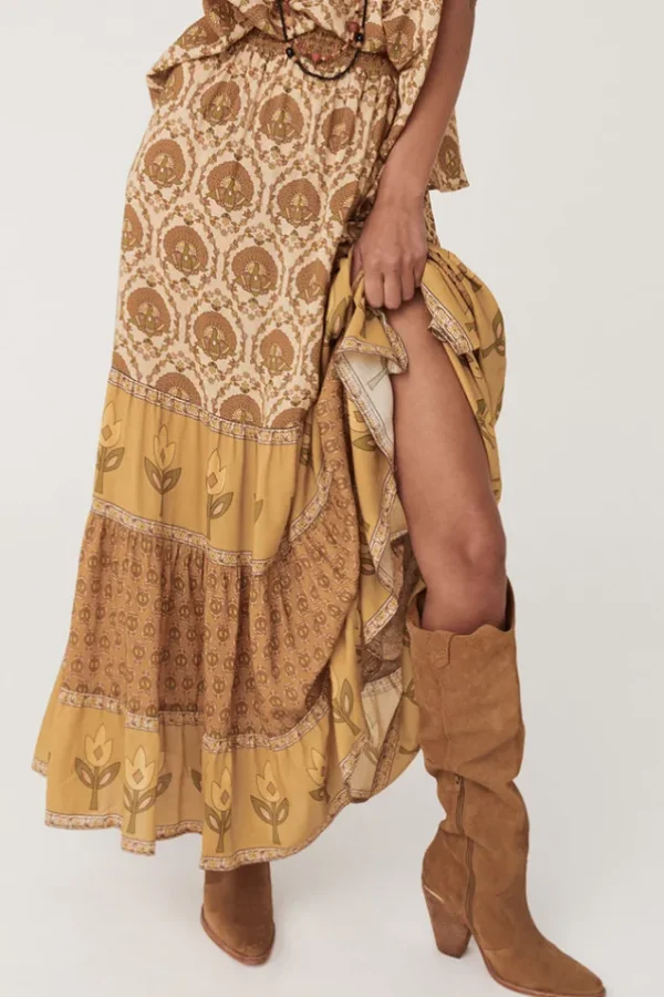 Champagne Chateau Maxi Skirt Outlet