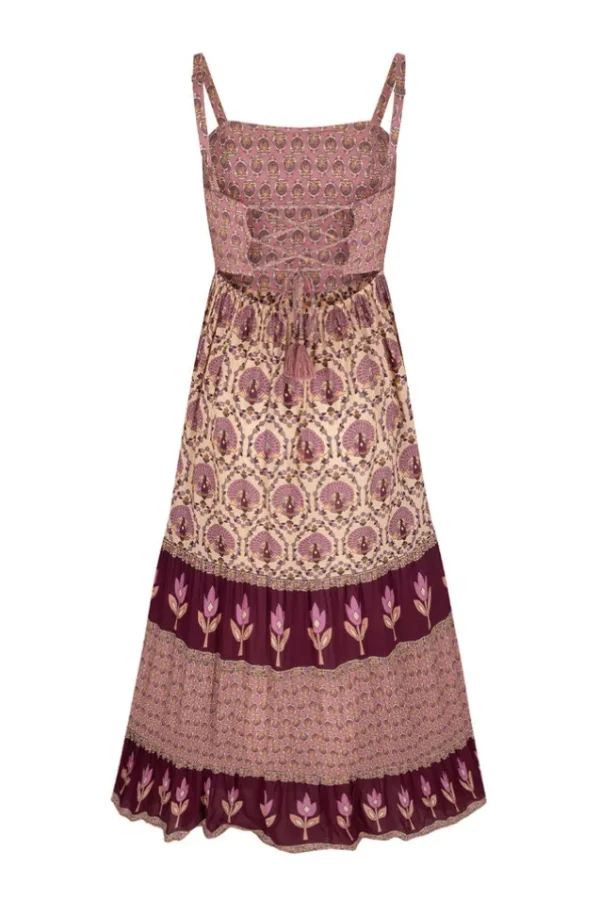 Grape Chateau Quilted Strappy Maxi Dress Clearance