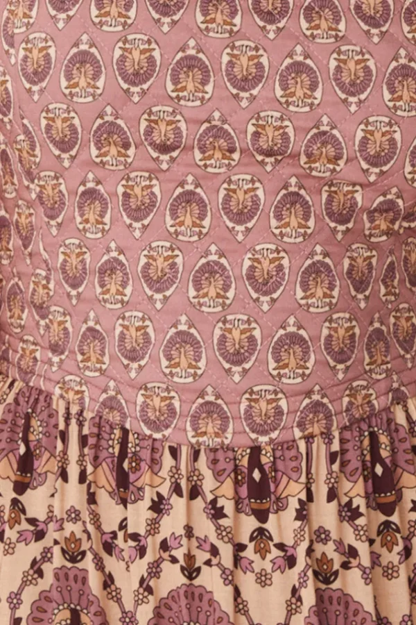 Grape Chateau Quilted Strappy Maxi Dress Clearance