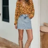 Vintage Blue Classic Denim Mini Skirt Clearance