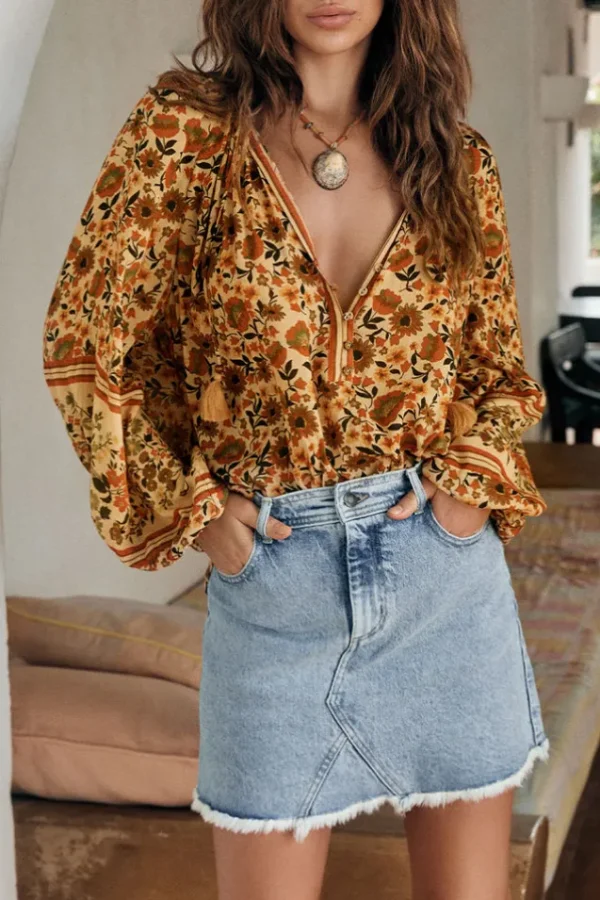 Vintage Blue Classic Denim Mini Skirt Shop