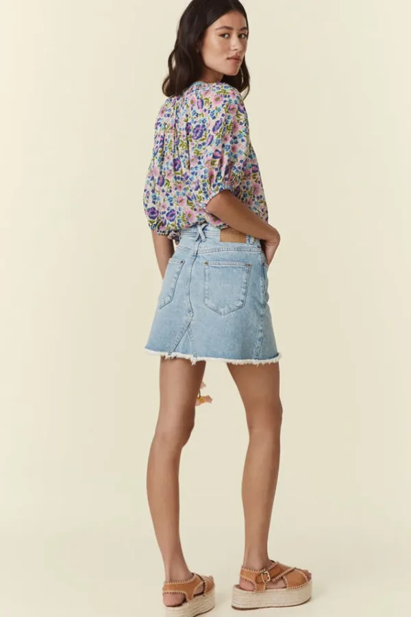 Vintage Blue Classic Denim Mini Skirt Hot