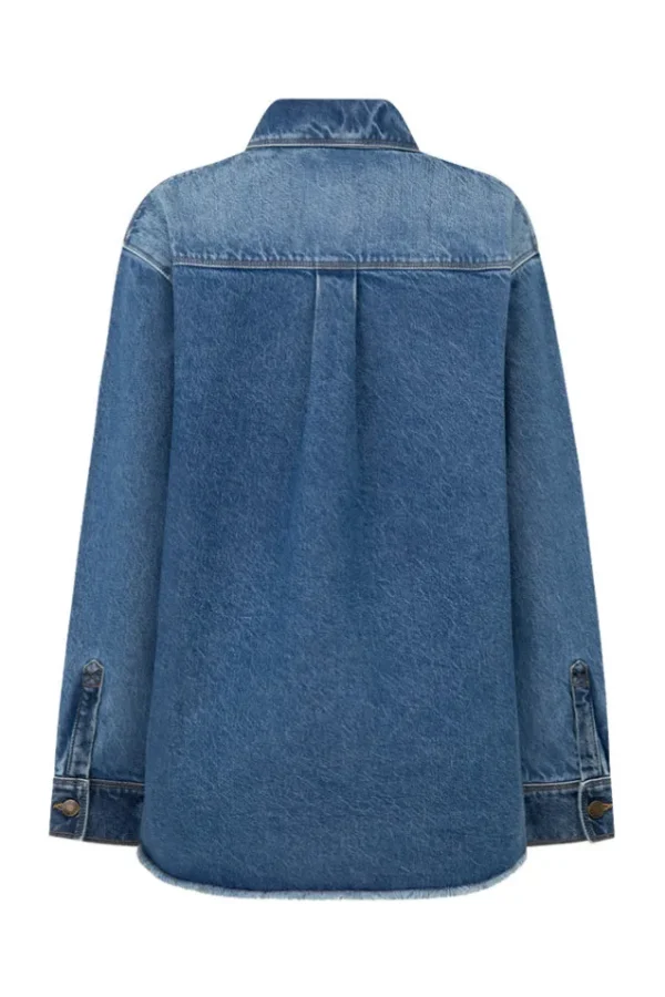 Patchwork Daisy Denim Shirt Outlet