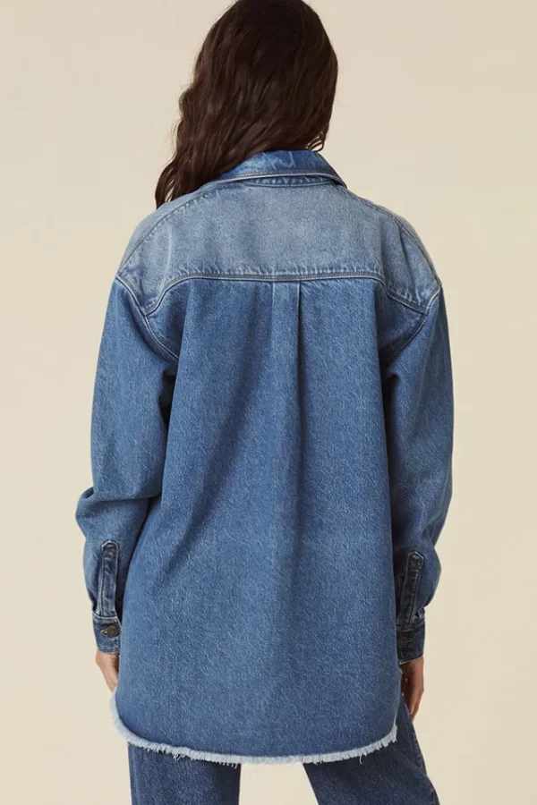Patchwork Daisy Denim Shirt Outlet