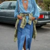 Patchwork Daisy Denim Skirt Sale