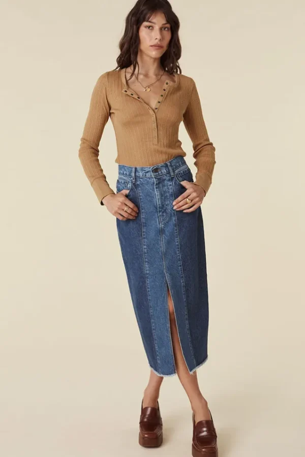 Patchwork Daisy Denim Skirt Sale