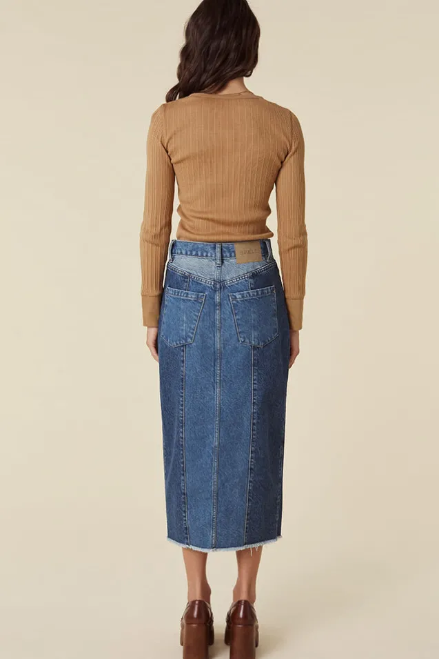 daisy_patchwork_denim_ski_7.webp Patchwork Daisy Denim Skirt Outlet