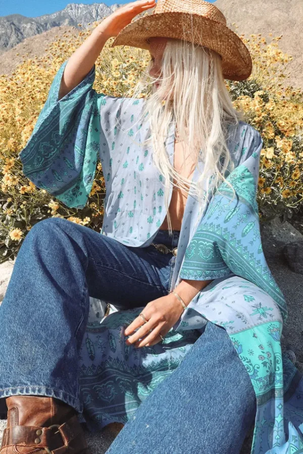 Turquoise Dawn Desert Wanderer Maxi Robe Outlet