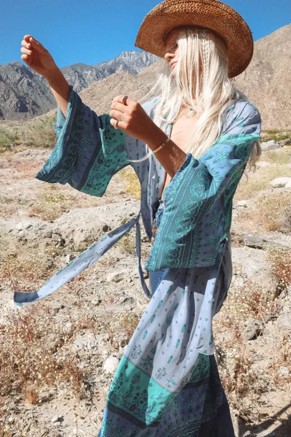 Turquoise Dawn Desert Wanderer Maxi Robe Outlet