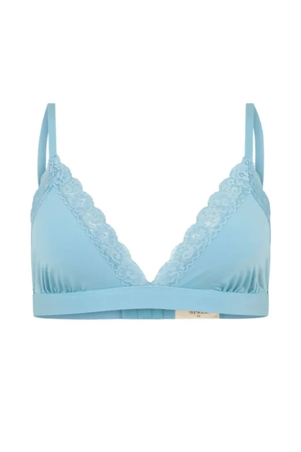 Dusty Blue Dove Lace Bralette Fashion