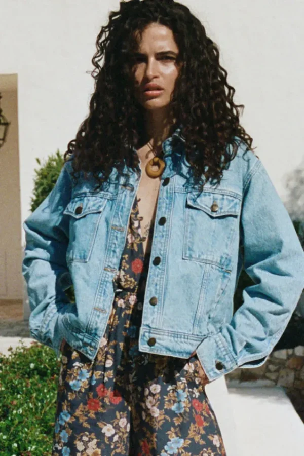 Sun Washed Blue Eve Denim Jacket Flash Sale
