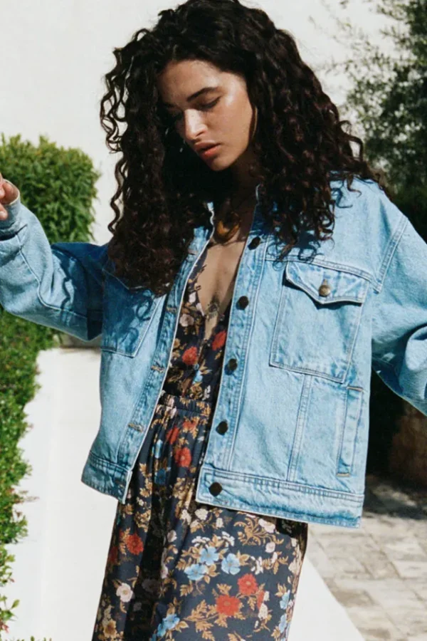 Sun Washed Blue Eve Denim Jacket Flash Sale