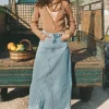Sun Washed Blue Eve Denim Skirt New