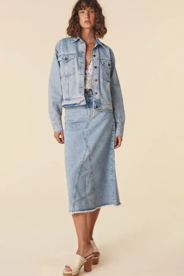 Sun Washed Blue Eve Denim Skirt Fashion