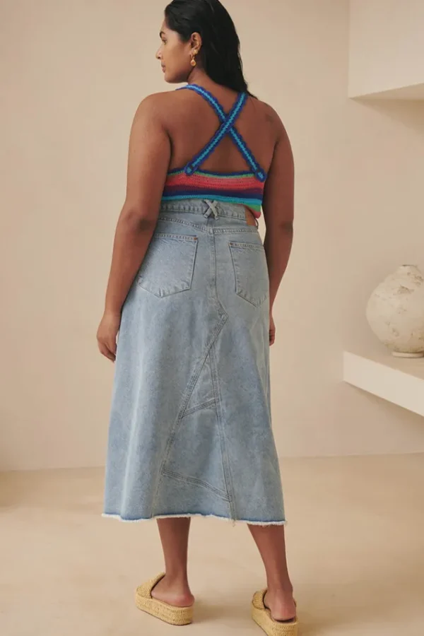 Sun Washed Blue Eve Denim Skirt Fashion