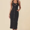 Vintage Black Eve Denim Sweetheart Midi Dress Best