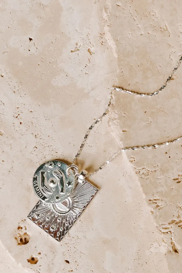 gemini_stargazer_zodiac_n_0.webp Silver Gemini Stargazer Zodiac Necklace Shop