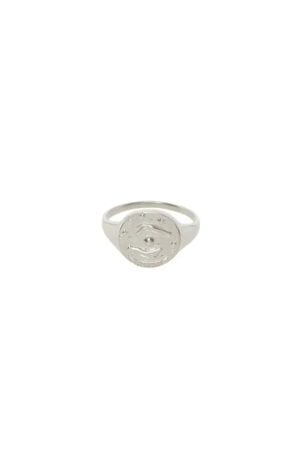 Sterling Silver Gemini Stargazer Zodiac Ring Clearance