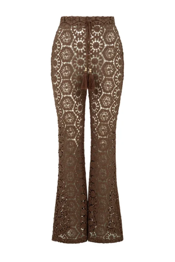 Chocolate Helena Crochet Lace Bells Best Sale