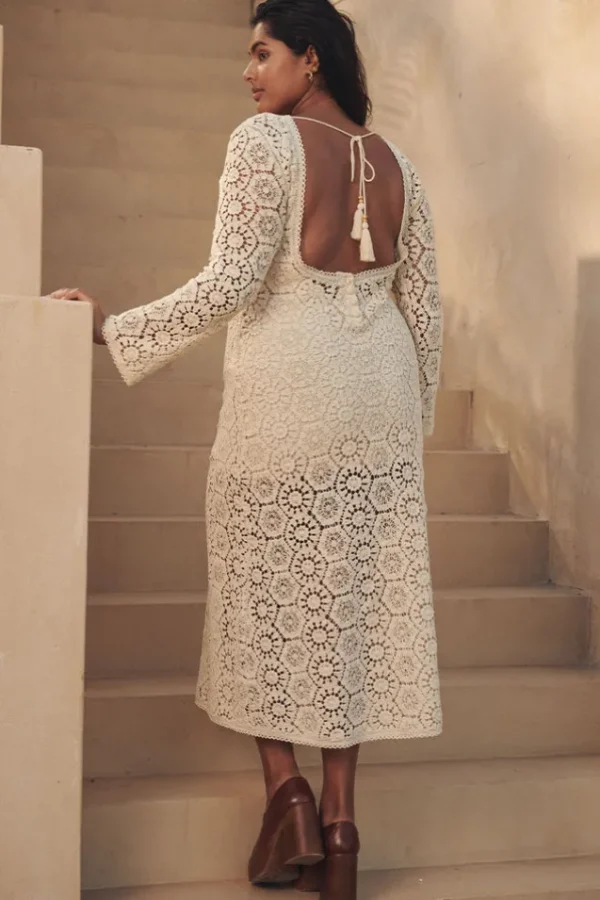 Cream Helena Crochet Lace Gown Clearance