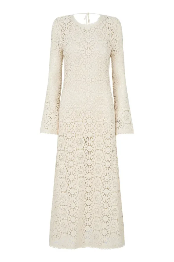 Cream Helena Crochet Lace Gown Clearance