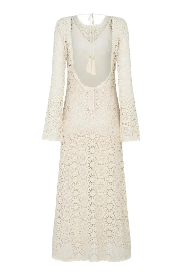Cream Helena Crochet Lace Gown Clearance