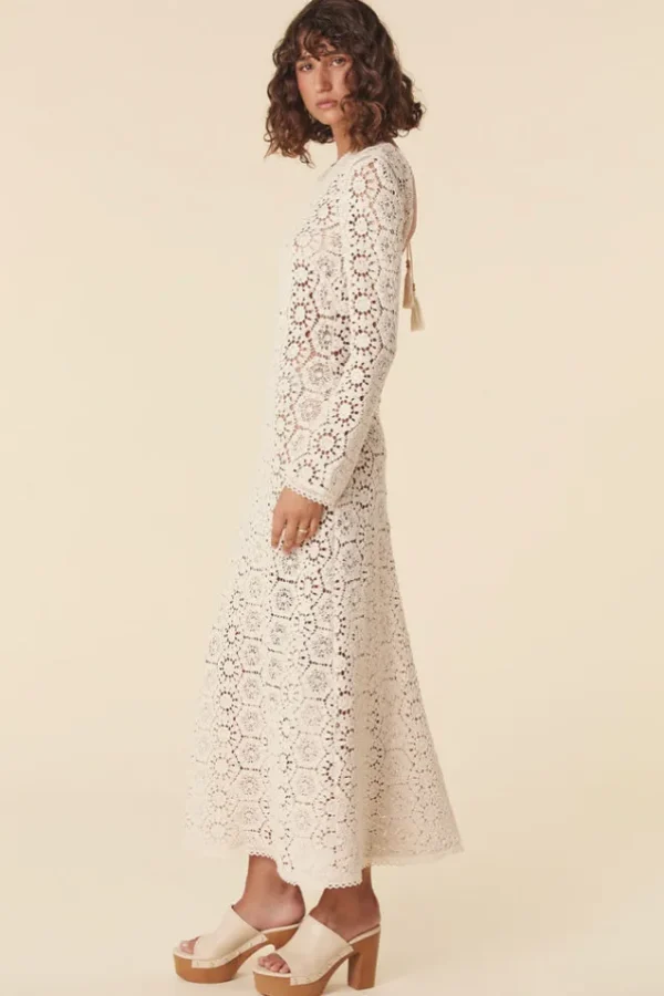 Cream Helena Crochet Lace Gown Clearance