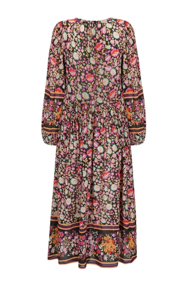 Night Blossom Impala Lily Boho Midi Dress Store