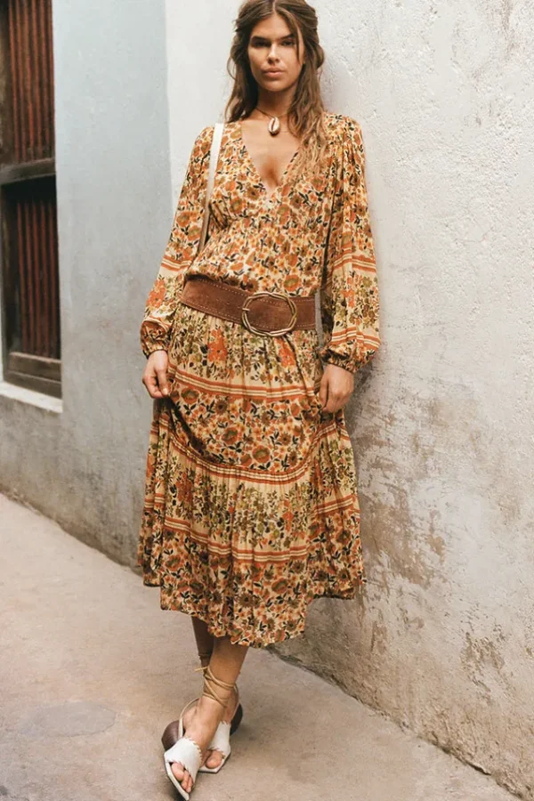 Gold Impala Lily Midi Dress Sale