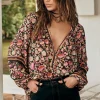Night Blossom Impala Lily Tie Blouse Store