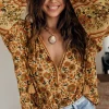 Gold Impala Lily Tie Blouse Clearance